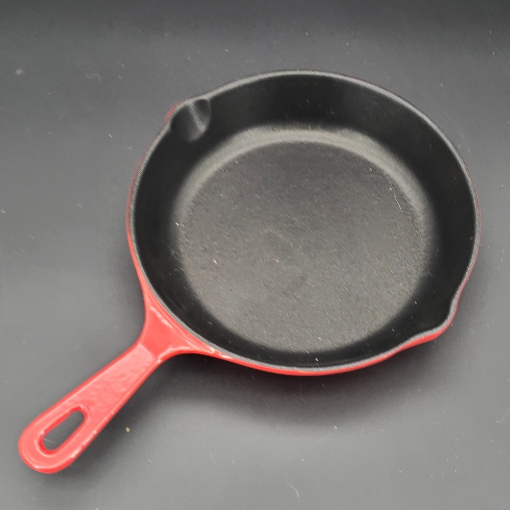 NEW Ultrex Country Cottage 8" Cast Iron Skillet Pan Red Enamel HSN Cookware
